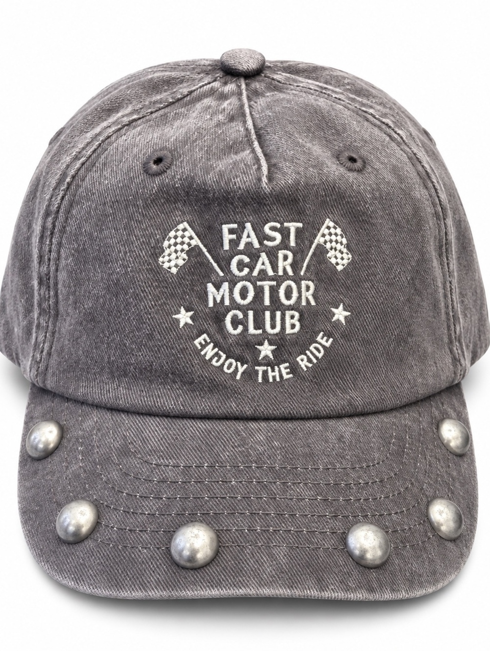 We The Free. Grey washed cotton baseball cap adjustable strapback